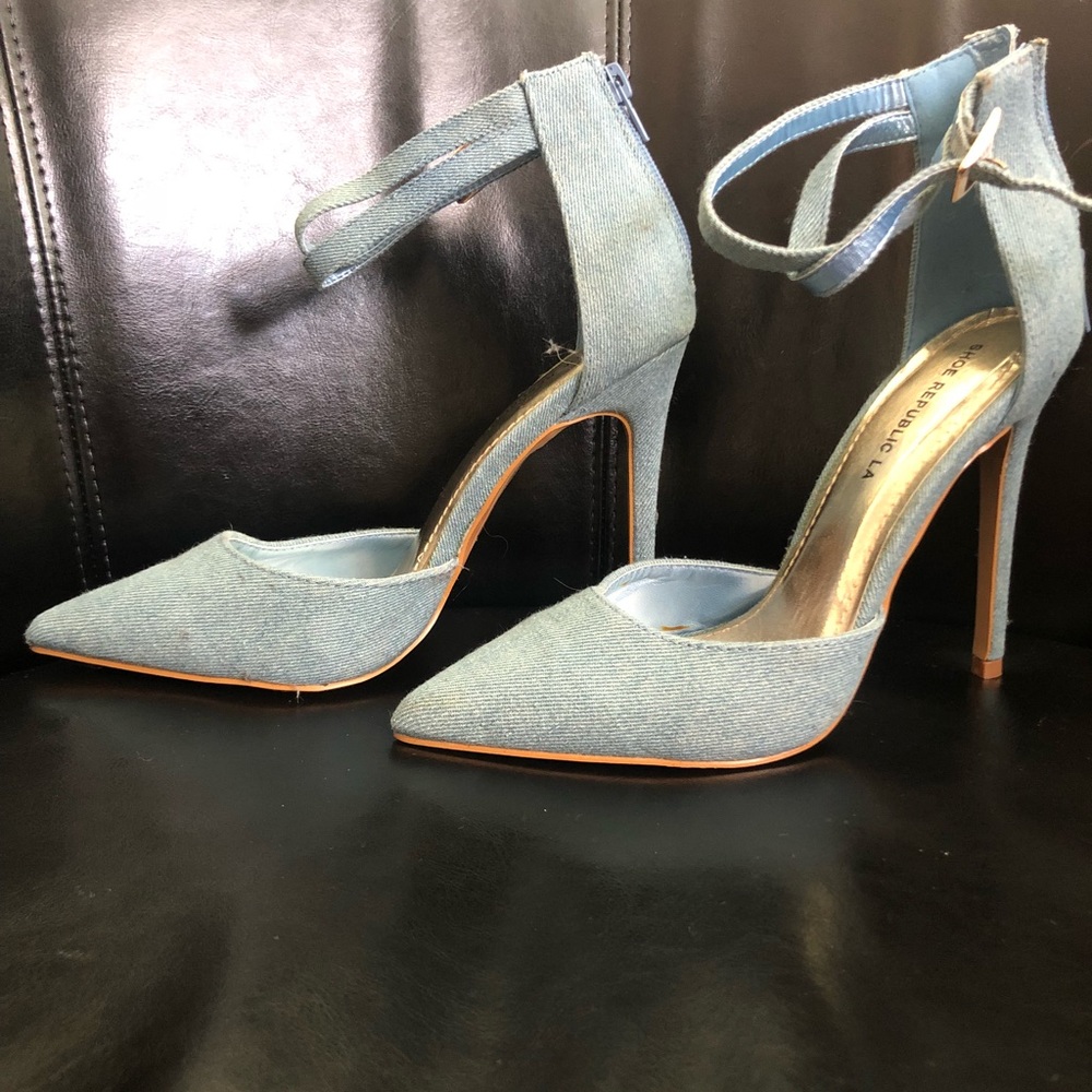 Denim heels